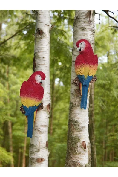 Gobo 1 Adet El Boyaması Muhabbet Kuşu Duvar Balkon Bahçe Süsü Farklı Renklerde - Resim 4