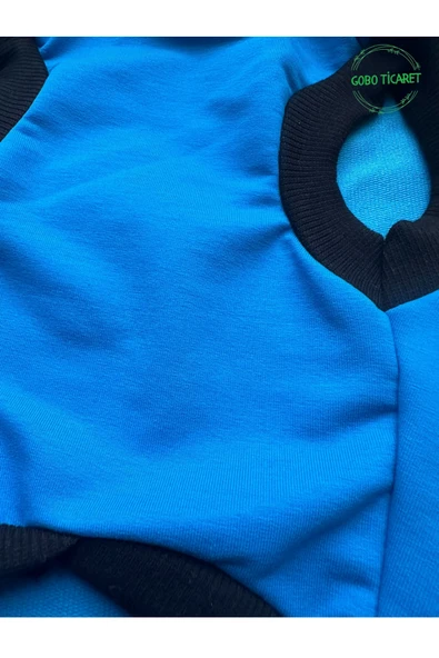 Gobo Beyaz Maymun Aksesuarlı Mavi Kedi Köpek Kıyafeti Elbisesi S/SMALL/Beden 1 - Resim 5