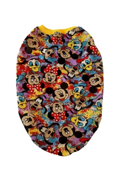 Gobo Minnie Mickey Mouse Desenli Renkli Kedi Köpek Kıyafeti Elbisesi - Resim 2