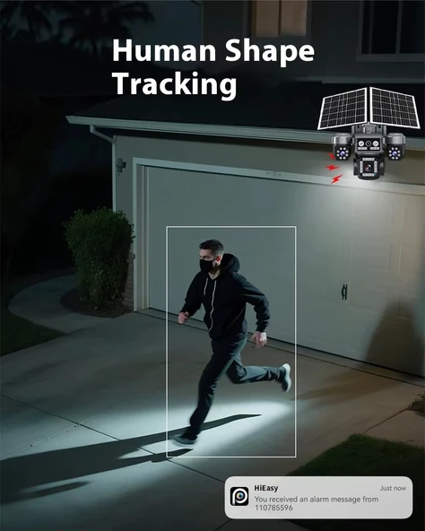 Ventus Z7PLUS 8MP 4 Kameralı 4G Çift Solar Panel 16X Zoom Dual Batarya HiEasy AOV (Sürekli Kayıt) Gece Görüş Çift Yönlü Ses - 4