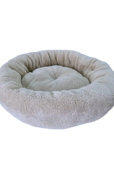 Gobo Welsoft Ekru Beyaz Kedi Ve Köpek Yatağı 60 Cm - Resim 2