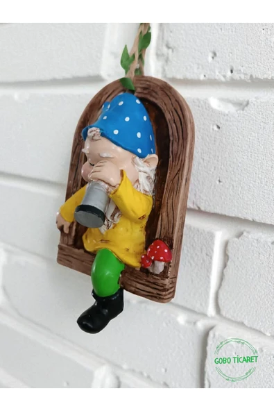 Gobo Dürbünlü Cüce Kapı Duvar Balkon Süsü Farklı Renklerde 14x10 cm - Resim 2