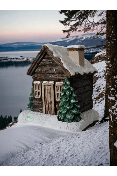 Gobo Kahverengi Kar Efektli Yılbaşı Temalı El Boyaması Tütsülük ürün görseli 1