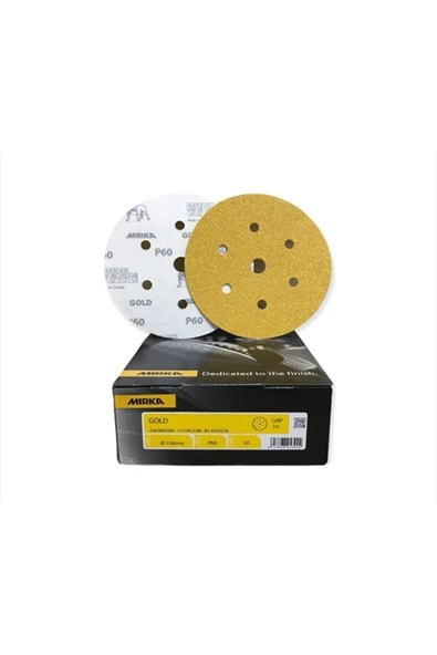 MİRKA Gold Zımpara 150 Mm Cırt 7d P60 50'li Paket - Resim 2