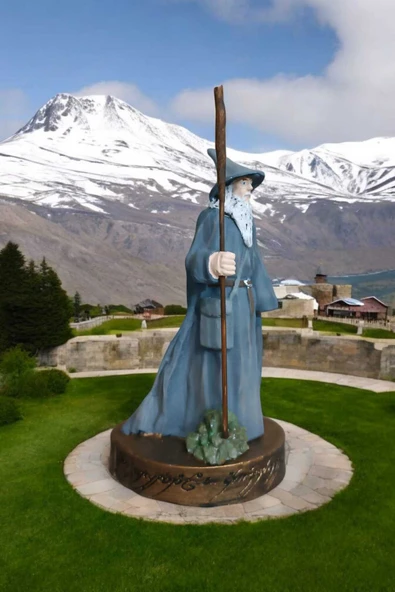 Gobo Yüzüklerin Efendisi Gandalf Karakteri Dekoratif Obje El Boyaması 18x9 cm - Resim 2