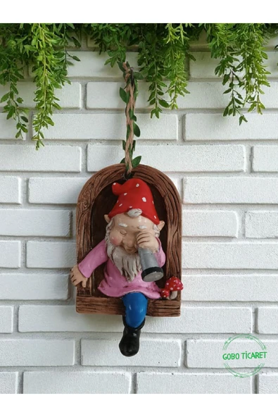 Gobo Dürbünlü Cüce Kapı Duvar Balkon Süsü Farklı Renklerde 14x10 cm ürün görseli 1