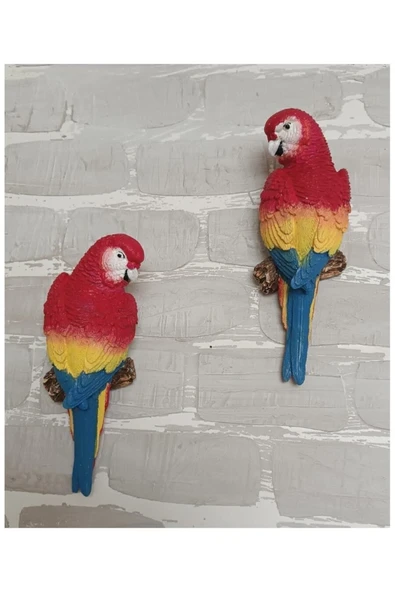 Gobo 2 Adet El Boyaması Muhabbet Kuşu Duvar Balkon Bahçe Süsü Farklı Renklerde - Resim 2