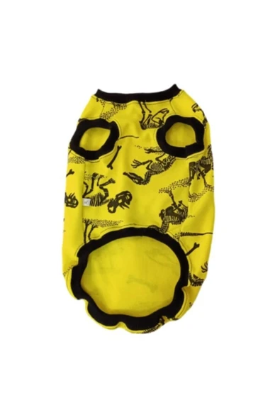Gobo Dinazor Desenli Sarı Kedi Köpek Kıyafeti Elbisesi ürün görseli