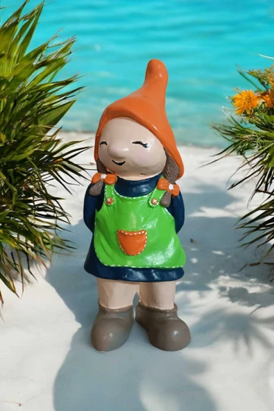 Gobo Dekoratif Bahçe ve Balkon Cüceleri Farklı Renklerde Seramik Tozu El Boyaması (24 x 10 cm) 1 Adet ürün görseli 1