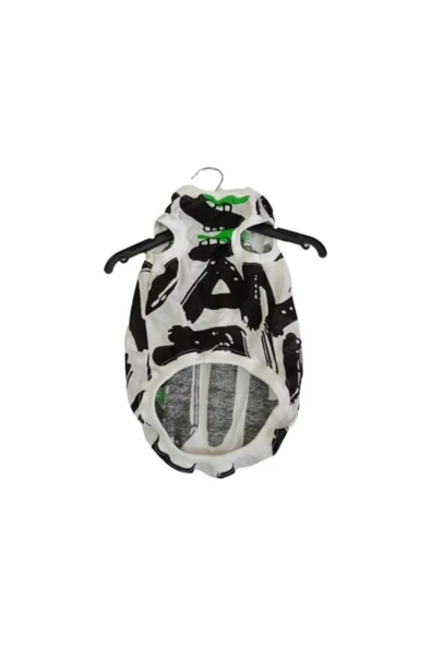 Gobo Harf Desenli Beyaz Kedi Kıyafeti Elbisesi Large ürün görseli 1