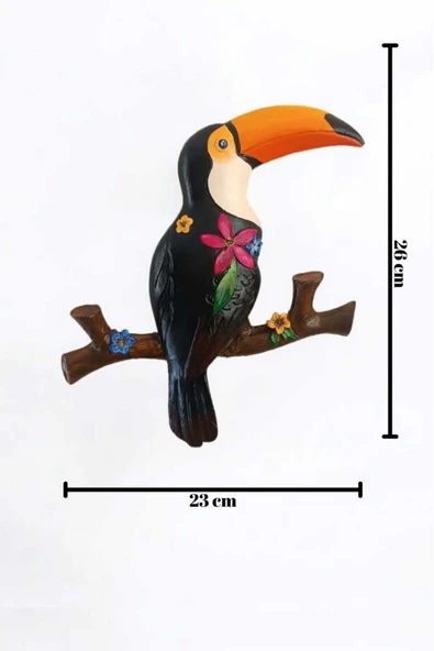 Gobo Büyük Boy Dekoratif Tukan Kuşu Farklı Renklerde Hediye Kutulu 1 Adet 23 x 26 cm - Resim 2