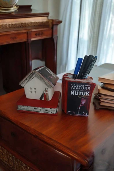 Gobo Atatürk'ün Nutuk Konseptli Hediyelik Set Kalemlik ve Tütsülük 2'li Set - Resim 2