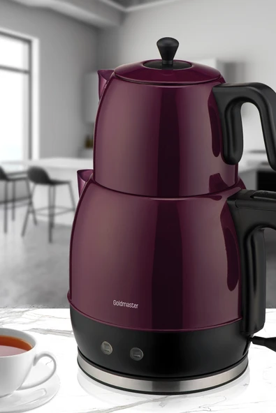 GOLDMASTER BORA 2200 WATT XL DAMLATMAYAN AĞIZ TASARIMLI PASLANMAZ ÇELİK ÇAY MAKİNESİ VE SU ISITICISI - 2