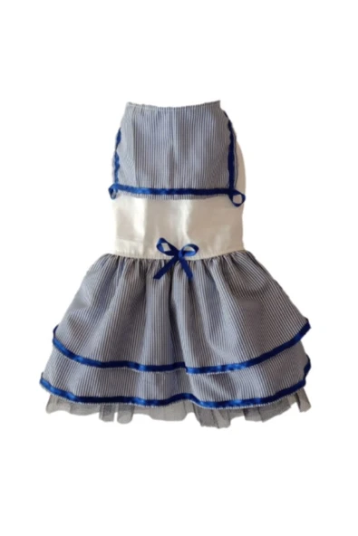 Gobo Denizci Mavi Kurdeleli Dişi Kedi Köpek Kıyafeti Elbisesi XLarge/XL/Beden 4 - Resim 5