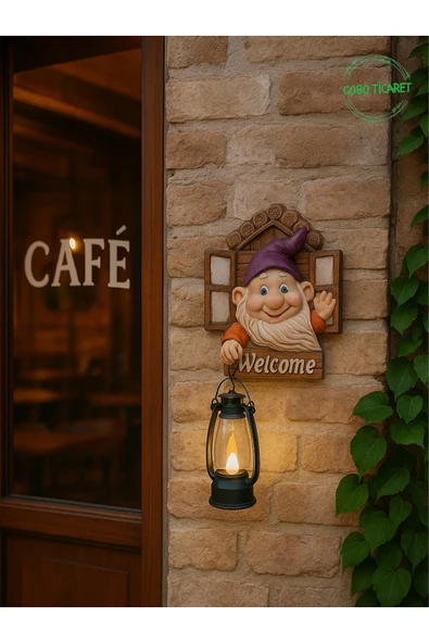 Gobo Fenerli Welcome Cücesi Dekoratif Kapı ve Duvar Süsü Farklı Renklerde ürün görseli 1