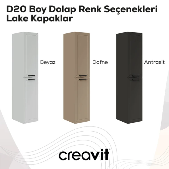 D20 30 Cm Sağa Açılır Boy Dolabı Antrasit Lake - Resim 3