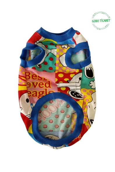 Gobo Snoopy Desenli Mavi Kollu Kedi Köpek Kıyafeti Elbisesi S/SMALL/Beden 1 ürün görseli 1