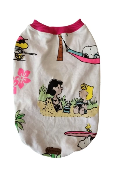 Gobo Snoopy Desenli Pembe Kollu Kedi Köpek Kıyafeti Elbisesi Xxlarge/xxl/beden 5 - Resim 2