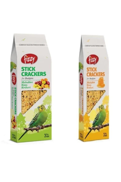 Fizzy Ballı/meyveli Muhabbet Kuşu Krakeri 3'lü (1+1 Adet)