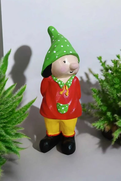 Gobo Dekoratif Bahçe ve Balkon Cüceleri Farklı Renklerde Seramik Tozu El Boyaması (24 x 10 cm) 1 Adet - Resim 3