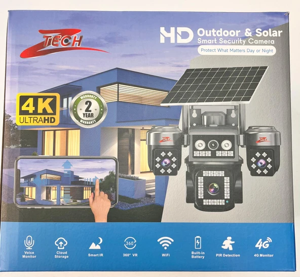 Ventus Z7PLUS 8MP 4 Kameralı 4G Çift Solar Panel 16X Zoom Dual Batarya HiEasy AOV (Sürekli Kayıt) Gece Görüş Çift Yönlü Ses - 11