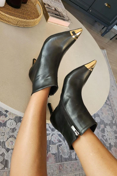 OPS 10 1139 Topukla Kadın Ince Topuklu Fermuarlı Bot - Resim 2