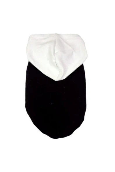 Gobo Siyah Beyaz Kapüşonlu Kedi Köpek Kıyafeti Elbisesi Large/l/beden 3 - Resim 2