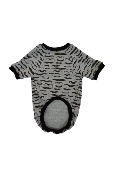 Gobo Bıyık Desenli Gri Kedi Köpek Elbisesi Kıyafeti Large/l/beden 3 ürün görseli 1