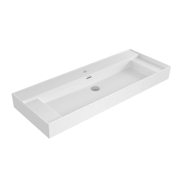 Bocchi Milano Çift Etajerli 120 cm Parlak Beyaz Lavabo 1539-001-0126 ürün görseli
