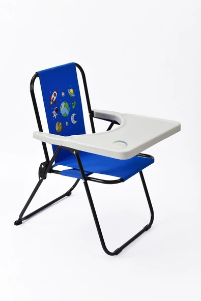 EXENT 2–6 Yaş, Katlanabilir Çocuk Sandalyesi ve Masası Tak-Çıkar Masa-Galaxy Uzay Yolu-MAVİ - 3