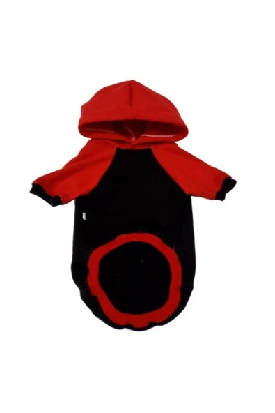 Gobo Kırmızı Siyah Kapüşonlu Kedi Köpek Kıyafeti Elbisesi Xlarge/xl/beden 4 ürün görseli 1