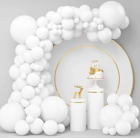 Beyaz Düz Balon Renkli Paketli Balon 12 Inç - 100 Adet - Resim 3