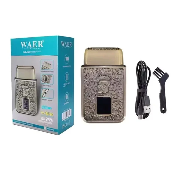 WA-093 Süper Şarjlı Sakal,Ense,Vücut Traş Kesme Makinesi / Ergonomik Tasarım, Uzun Pil Ömrü, LED Ekran