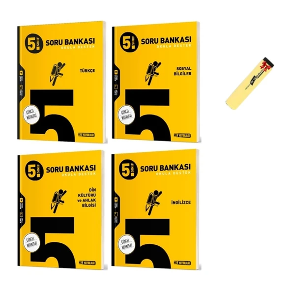 (Sınıf: 5) Türkçe Sosyal Din ve İngilizce Soru Bankası 4'lü Set (Fosforlu Kalem) ürün görseli