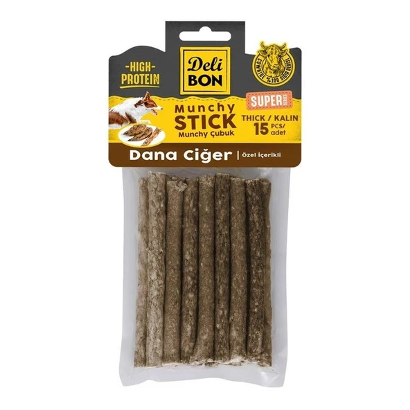 Delibon Super Munchy Çubuk Dana Ciğerli Kalın (15 Adet) ürün görseli 1