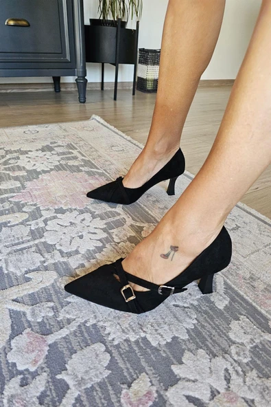 10 1102 Topukla Kadın Toka Detaylı 7cm Kadeh Topuk Stiletto - Resim 6