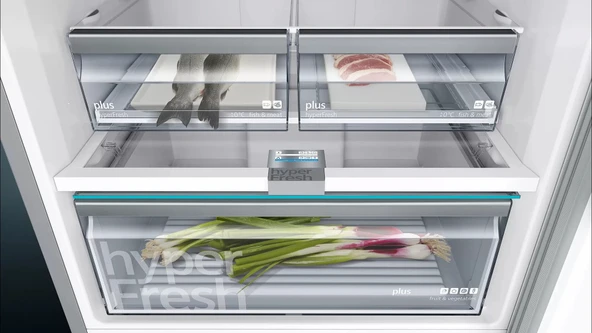 Siemens KG76NAIF0N iQ500 Alttan Donduruculu Buzdolabı 186 x 75 cm Kolay temizlenebilir Inox - 5