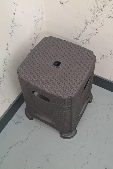 LEVA TABURE RATTAN PADİŞAH HASIR BÜYÜK ANTRASİT - KAHVERENGİ ( 1 ADET FİYATIDIR ) - Resim 2