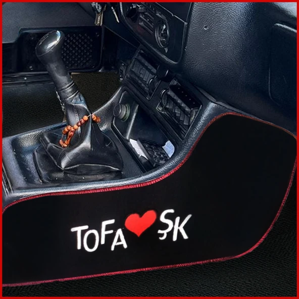 Tofaş Şahin Doğan Kartal Torpido Vites Orta Konsol Yan Koruma Halısı - Nakış İşlemeli Kumaş Kaplama - Resim 5