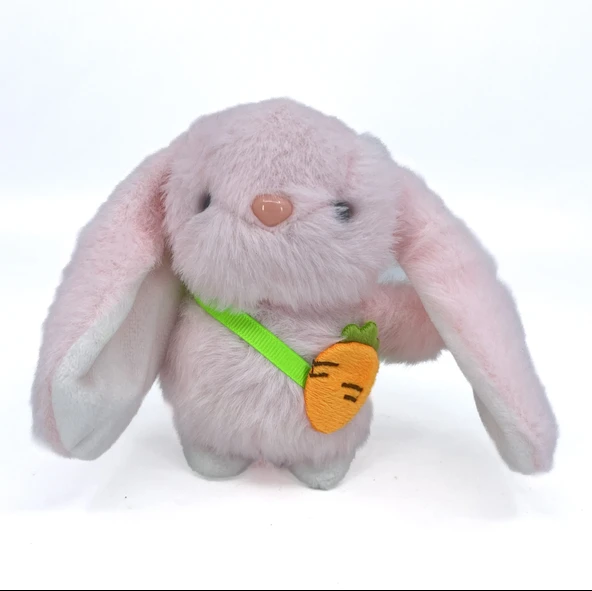 Sevimli Pembe Tavşan Büyük Kulak Peluş Anahtarlık ürün görseli 1
