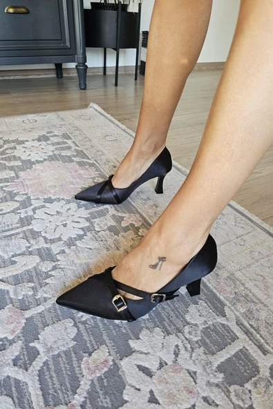 10 1102 Topukla Kadın Toka Detaylı 7cm Kadeh Topuk Stiletto - Resim 8