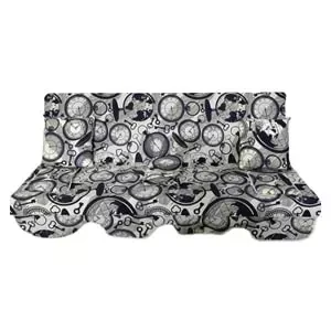 Mandaş Süngerli 3 Kişilik Salıncak Minder Seti (Pamuklu Kumaş)-Saatli Lacivert