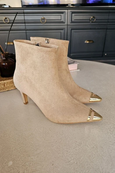 OPS 10 1139 Topukla Kadın Ince Topuklu Fermuarlı Bot - Resim 10