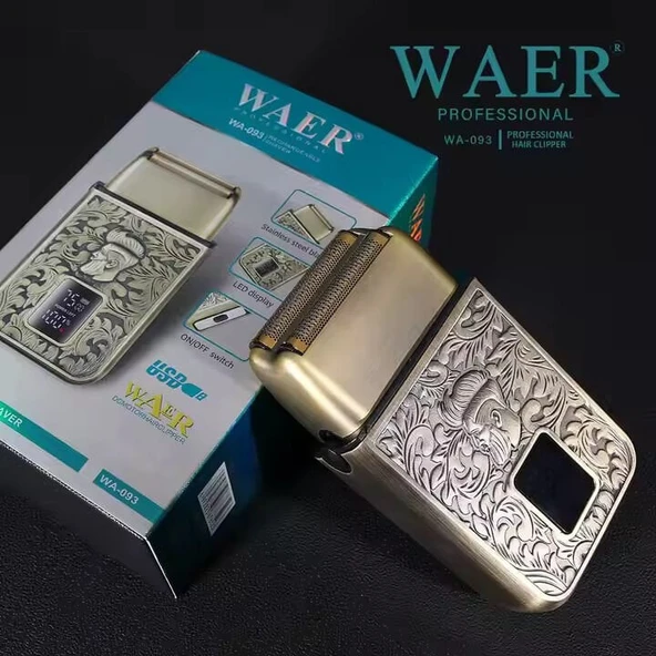 WA-093 Süper Şarjlı Sakal,Ense,Vücut Traş Kesme Makinesi / Ergonomik Tasarım, Uzun Pil Ömrü, LED Ekran - 2