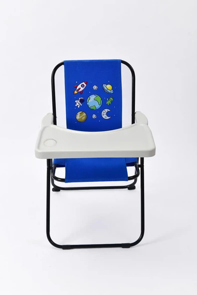 EXENT 2–6 Yaş, Katlanabilir Çocuk Sandalyesi ve Masası Tak-Çıkar Masa-Galaxy Uzay Yolu-MAVİ - 2