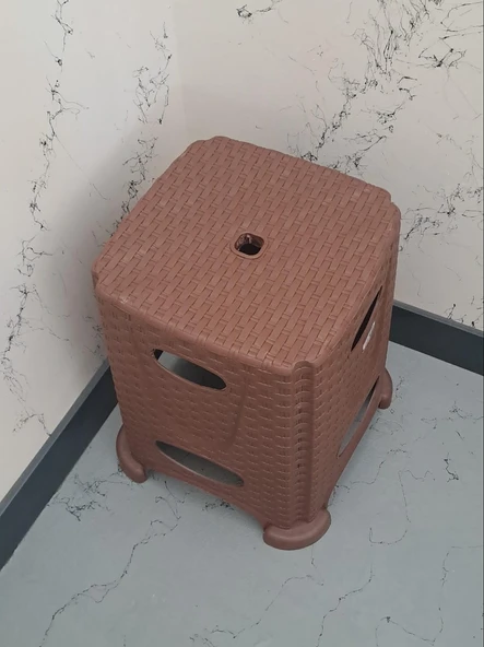 LEVA TABURE RATTAN PADİŞAH HASIR BÜYÜK ANTRASİT - KAHVERENGİ ( 1 ADET FİYATIDIR ) - Resim 4