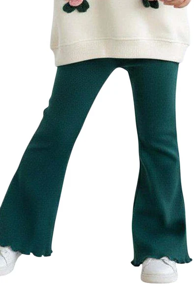 Kız Çocuk Üzeri Gül Figürlü 3 İplik Krem Kazak Bol Kesim Skuba Kumaş Alt Üst Takım - 7