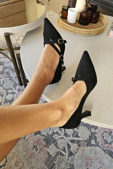 10 1102 Topukla Kadın Toka Detaylı 7cm Kadeh Topuk Stiletto - Resim 11