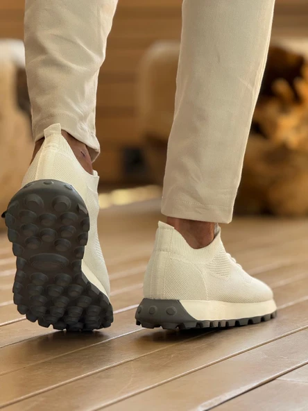 CH2409 - Triko Erkek Ayakkabı BEYAZ - Resim 2