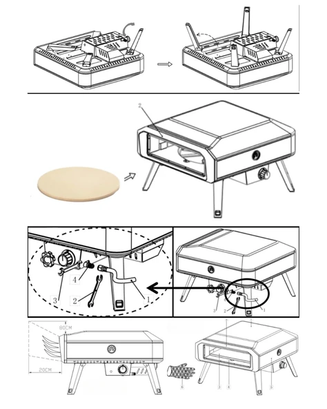 Dr.Maya Garden Döner Tabanlı Gazlı Taş Fırın Bahçe Fırını - Resim 3